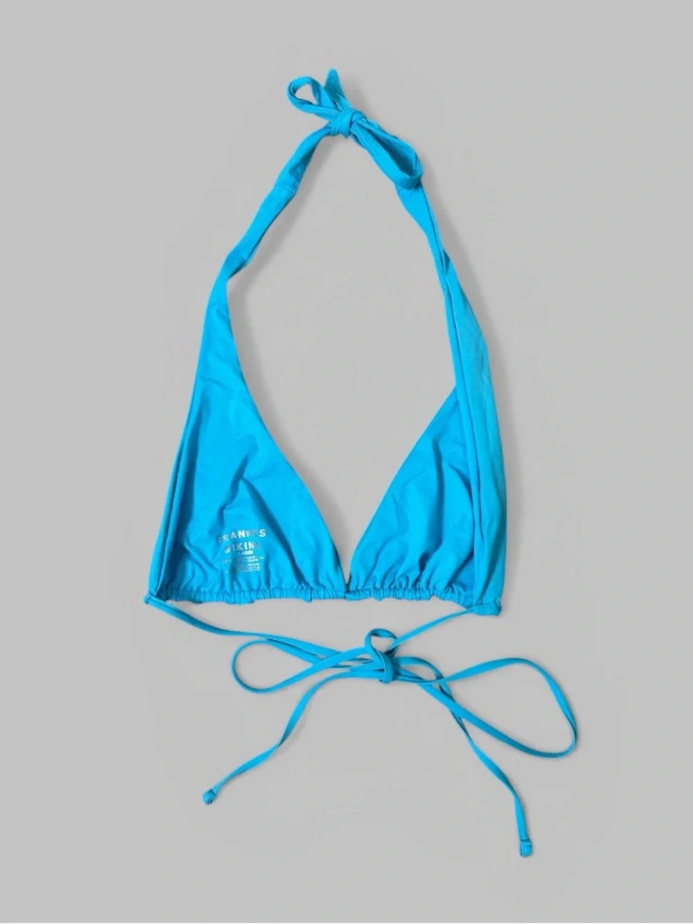 Frankie's Bikinis Bright Blue Halter Triangle Swimsuit Top